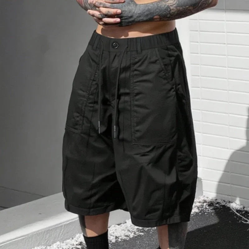 👖 Herren-Caprihose in Übergröße – Weites Bein, lockere Passform, Kordelzug im Bund und große Taschen ✨