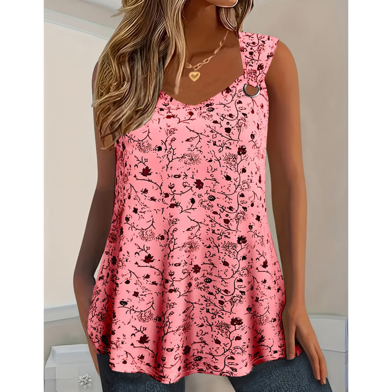 Sommer-Tanktop für Damen mit Blumenmuster