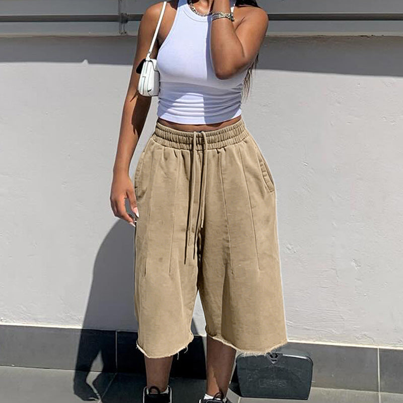 🔥👖 50 % Rabatt! Jeansshorts mit weitem Bein – Bund mit Kordelzug, lockere Passform, leichtes Material – ideal für Strand, Stadt & Alltag. 💨🌸
