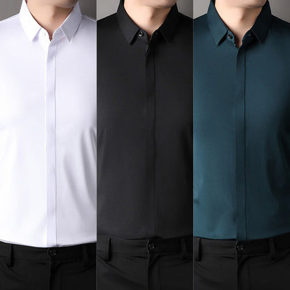 📢📢50 % RABATT !! ⏰👔 Herren Stretchhemd – Knitterfrei und bequem