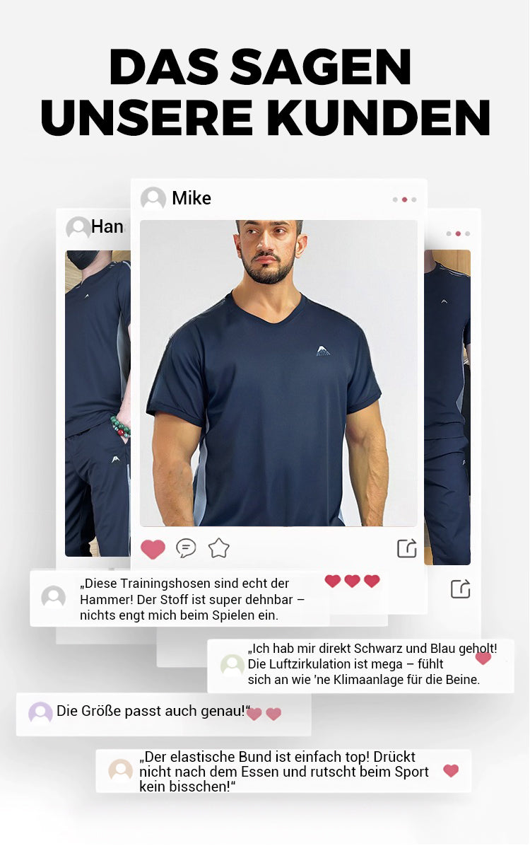 💎👕 50% RABATT! Zweiteiliges Sport-Set für Herren – Kurzarm-T-Shirt & Lange Hose | Atmungsaktiv, bequem & ideal für Training oder Freizeit 🏃‍♂️