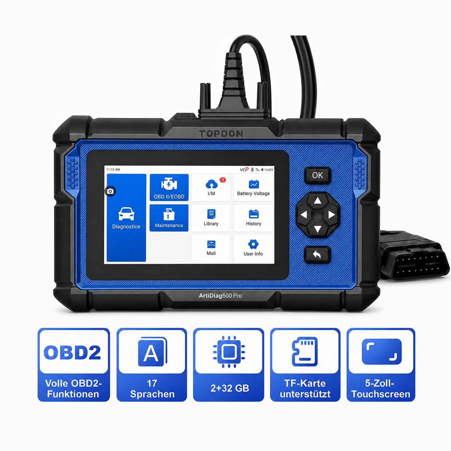 Multifunktionaler OBD2-Diagnosescanner für Fahrzeugmotoren