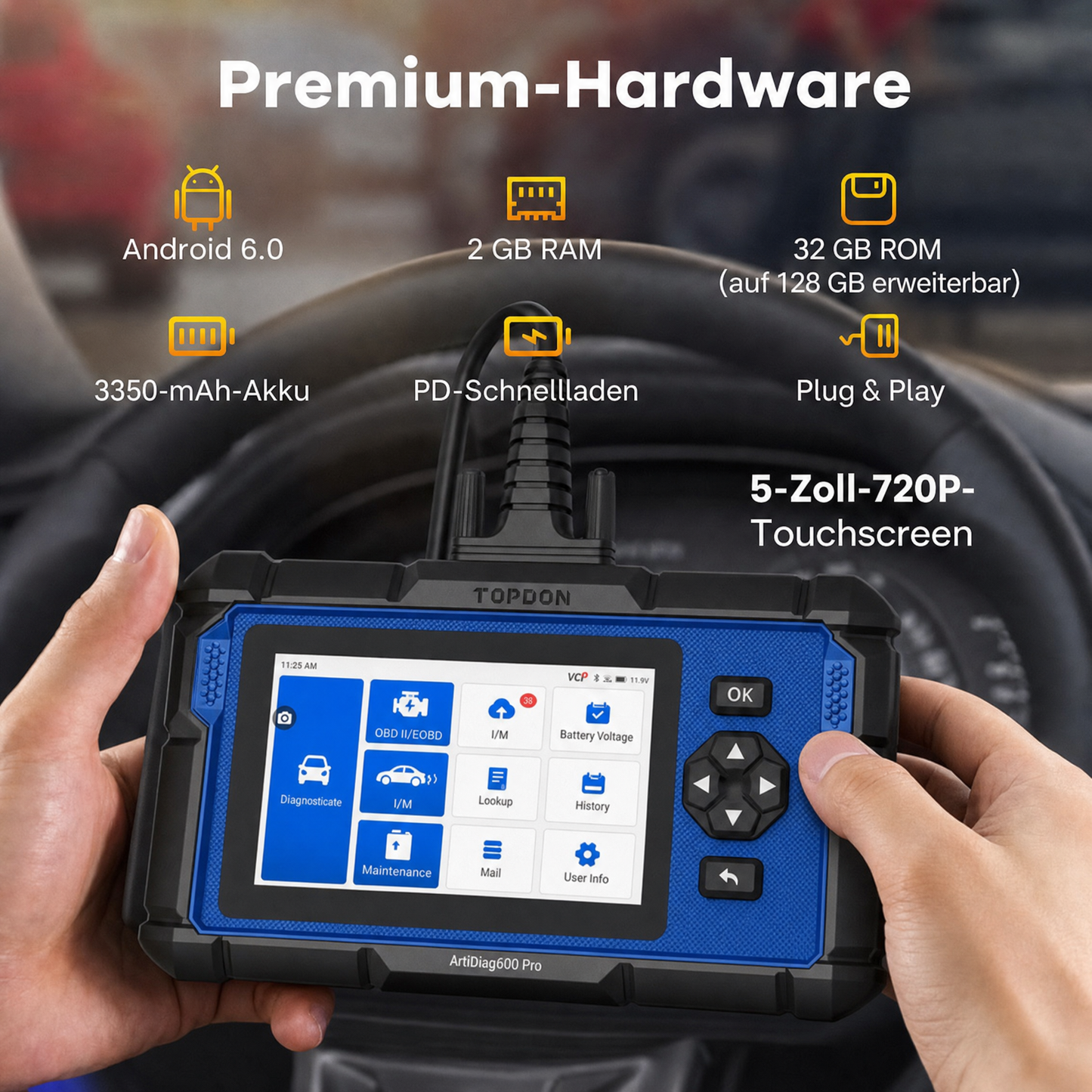 Multifunktionaler OBD2-Diagnosescanner für Fahrzeugmotoren