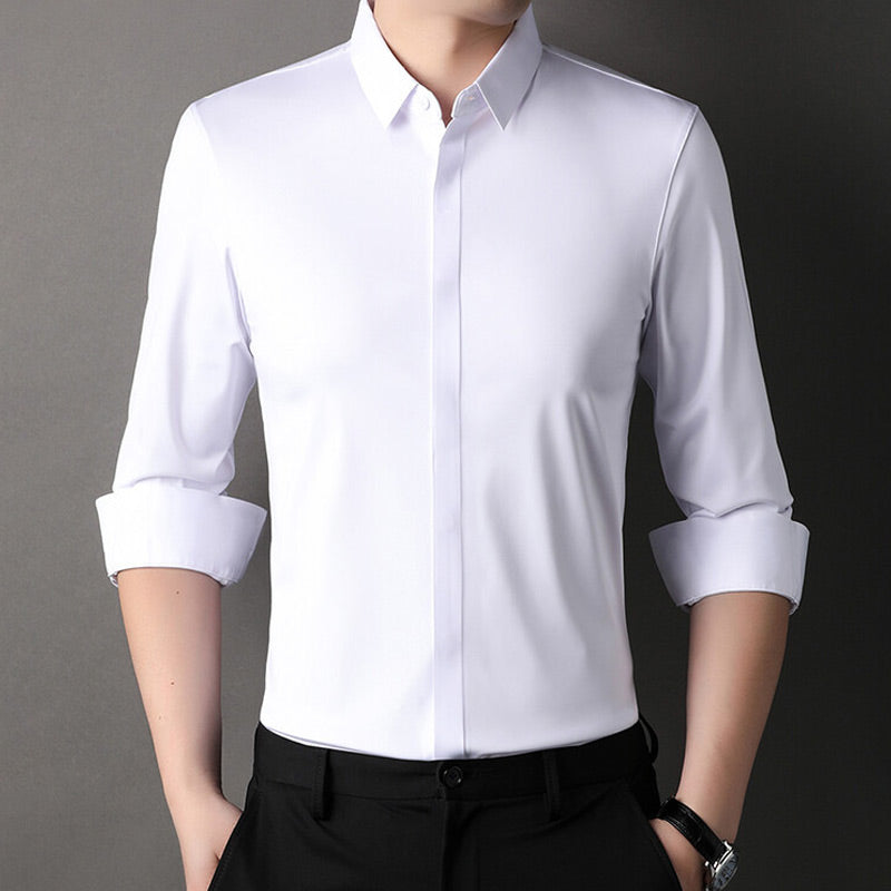 📢📢50 % RABATT !! ⏰👔 Herren Stretchhemd – Knitterfrei und bequem