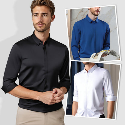 📢📢50 % RABATT !! ⏰👔 Herren Stretchhemd – Knitterfrei und bequem