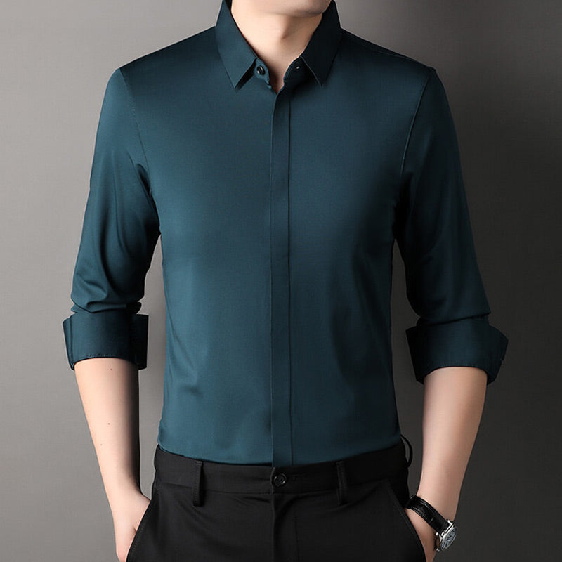 📢📢50 % RABATT !! ⏰👔 Herren Stretchhemd – Knitterfrei und bequem