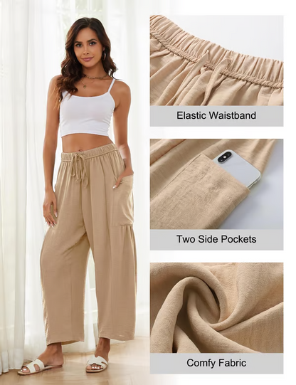 👖💃 50% RABATT! Freizeithose aus Leinen mit weitem Bein für Damen – Luftig, lässig & perfekt für Sommer, Stadt & Reisen ✨