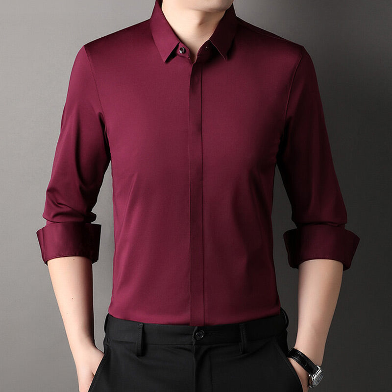 📢📢50 % RABATT !! ⏰👔 Herren Stretchhemd – Knitterfrei und bequem