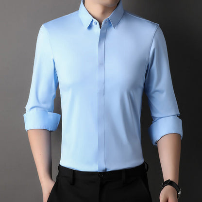 📢📢50 % RABATT !! ⏰👔 Herren Stretchhemd – Knitterfrei und bequem