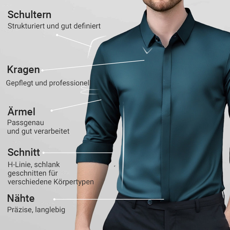 📢📢50 % RABATT !! ⏰👔 Herren Stretchhemd – Knitterfrei und bequem