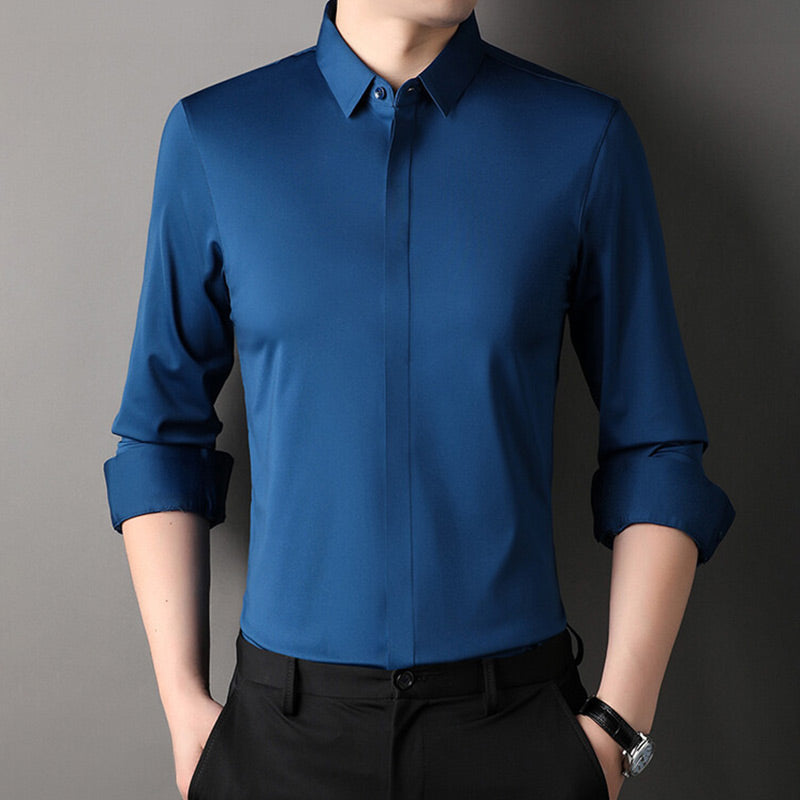 📢📢50 % RABATT !! ⏰👔 Herren Stretchhemd – Knitterfrei und bequem