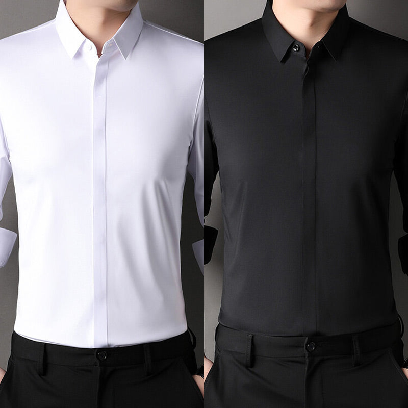 📢📢50 % RABATT !! ⏰👔 Herren Stretchhemd – Knitterfrei und bequem