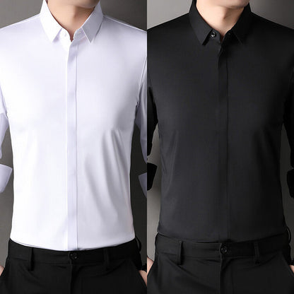 📢📢50 % RABATT !! ⏰👔 Herren Stretchhemd – Knitterfrei und bequem