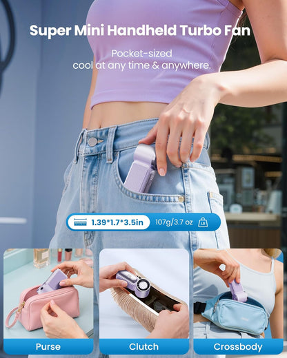🌀Nur 13.98€ diesen Sommer!!!💨Mini-Handventilator mit LED-Anzeige –👍5-stufiger Turbo-Ventilator im Taschenformat.✨Über USB aufladbar, schnelle Kühlung für Reisen und beim Schminken. Das perfekte Geschenk.  Tragbare Kühlung