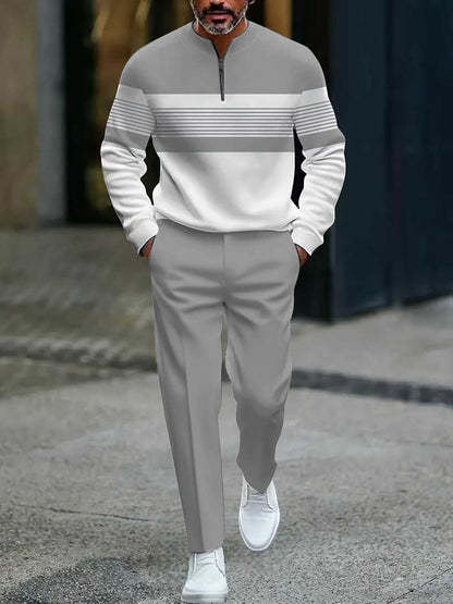 🔥NUR FÜR KURZE ZEIT 50% RABATT!⏰Herren-Set: Pullover mit grafischem Druck und Hose
