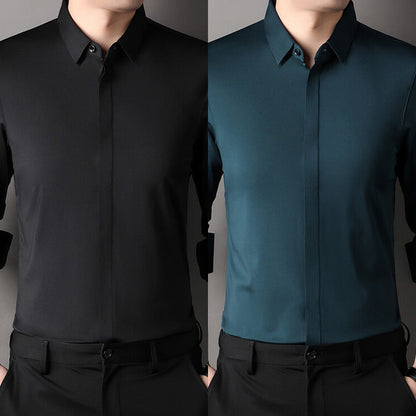📢📢50 % RABATT !! ⏰👔 Herren Stretchhemd – Knitterfrei und bequem