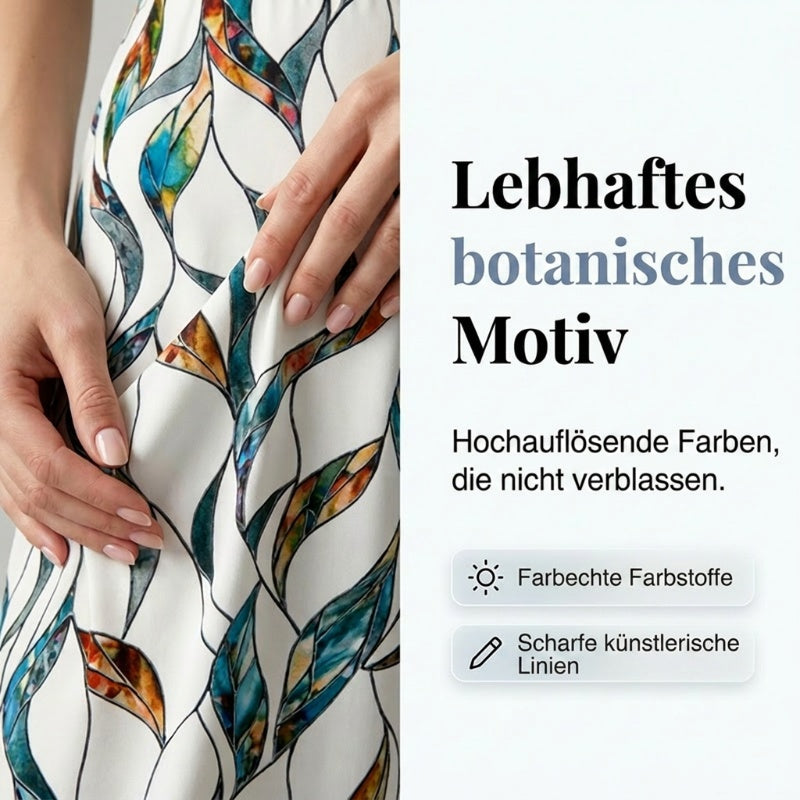 💥50% RABATT 🔥 Damen-Set: Oberteil mit seitlicher Bindung & stylische gemusterte Hose ✨ Sommerlook, bequem & modern 👗