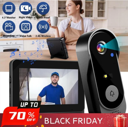 📹💎 50% RABATT! Drahtlose Türklingel-Kamera – 1080P HD, 170° Weitwinkel & IPX65 wetterfest – Für mehr Sicherheit und Kontrolle an Ihrer Haustür 🏡