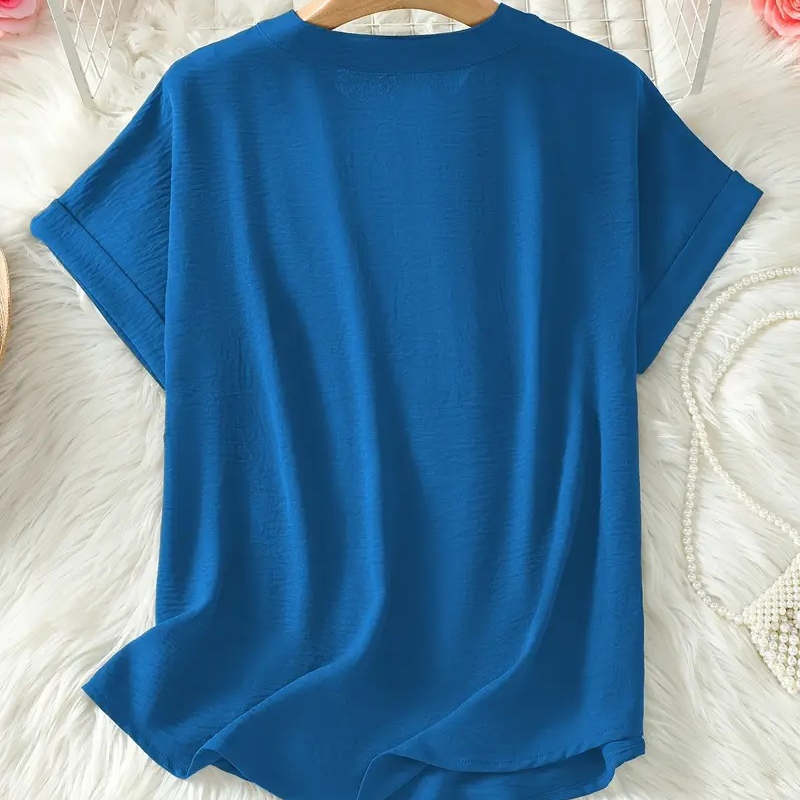 🌸Frühlingsangebot: 49 % Rabatt👕 Modisches, locker sitzendes Kurzarmtop in Unifarbe