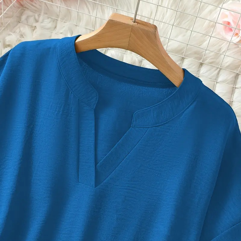 🌸Frühlingsangebot: 49 % Rabatt👕 Modisches, locker sitzendes Kurzarmtop in Unifarbe