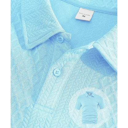 👔🌞 50% RABATT! Herren Zweiteiler mit Rautenstruktur: Kurzarmhemd & Shorts mit Kordelzug – Atmungsaktiv, knitterfrei & perfekt für heiße Tage 💎