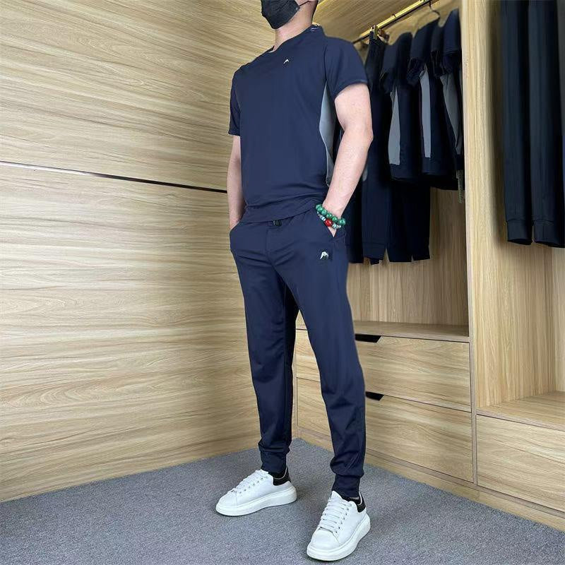 💎👕 50% RABATT! Zweiteiliges Sport-Set für Herren – Kurzarm-T-Shirt & Lange Hose | Atmungsaktiv, bequem & ideal für Training oder Freizeit 🏃‍♂️