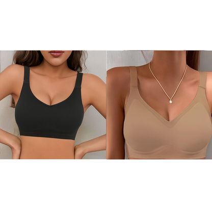 🔥 Letzter Tag! 50% Rabatt Damen Nahtloser V-Ausschnitt BH 🤍 Atmungsaktiver Komfort-BH für Sport & Freizeit