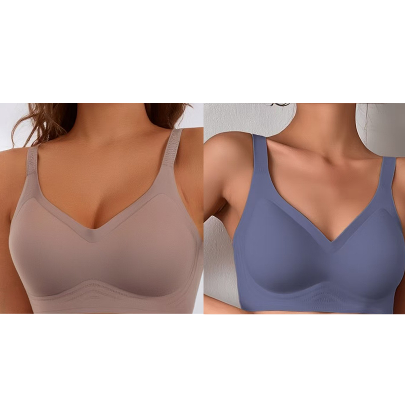 🔥 Letzter Tag! 50% Rabatt Damen Nahtloser V-Ausschnitt BH 🤍 Atmungsaktiver Komfort-BH für Sport & Freizeit