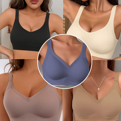 🔥 Letzter Tag! 50% Rabatt Damen Nahtloser V-Ausschnitt BH 🤍 Atmungsaktiver Komfort-BH für Sport & Freizeit