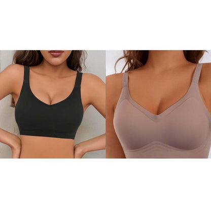 🔥 Letzter Tag! 50% Rabatt Damen Nahtloser V-Ausschnitt BH 🤍 Atmungsaktiver Komfort-BH für Sport & Freizeit