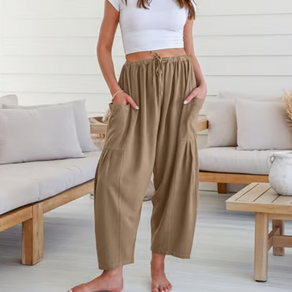 👖✨ Einfarbige Damenhose mit weitem Bein – Lässig, bequem & perfekt für einen lässig-eleganten Look 🍂