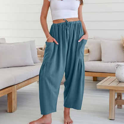 👖✨ Einfarbige Damenhose mit weitem Bein – Lässig, bequem & perfekt für einen lässig-eleganten Look 🍂
