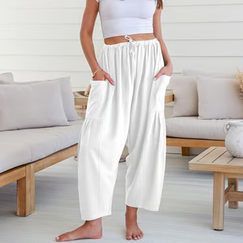 👖✨ Einfarbige Damenhose mit weitem Bein – Lässig, bequem & perfekt für einen lässig-eleganten Look 🍂
