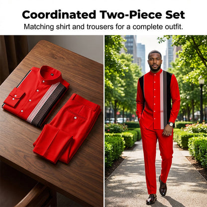 👔 51% RABATT! 🔥 Gestreiftes Herrenhemd & Hose 2-teiliges Set – Stilvoll, Bequem & Perfekt Für Einen Lässigen Look 👖