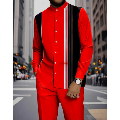 👔 51% RABATT! 🔥 Gestreiftes Herrenhemd & Hose 2-teiliges Set – Stilvoll, Bequem & Perfekt Für Einen Lässigen Look 👖