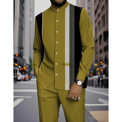 👔 51% RABATT! 🔥 Gestreiftes Herrenhemd & Hose 2-teiliges Set – Stilvoll, Bequem & Perfekt Für Einen Lässigen Look 👖