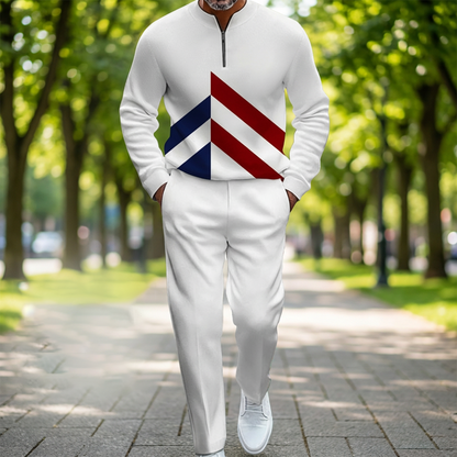 👕 50% RABATT! 🔥 Trainingsanzug für Herren mit Halbem Reißverschluss & Farbblock-Design – Moderner Look, Bequeme Passform & Perfekt Für Sport & Freizeit 👖