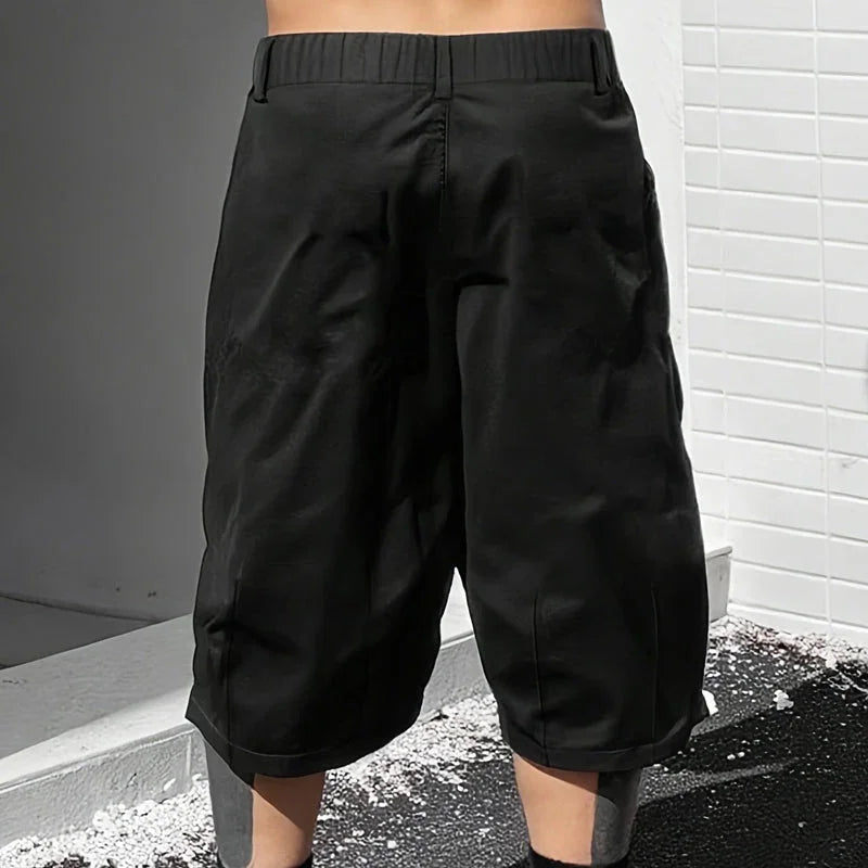 👖 Herren-Caprihose in Übergröße – Weites Bein, lockere Passform, Kordelzug im Bund und große Taschen ✨