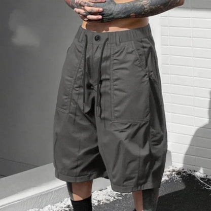 👖 Herren-Caprihose in Übergröße – Weites Bein, lockere Passform, Kordelzug im Bund und große Taschen ✨