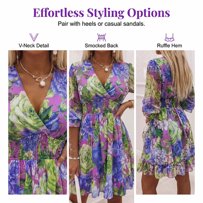 👗📢 MID-SEASON SALE: −50% NUR FÜR KURZE ZEIT! Farbblock-Kleid mit Rüschen & langen Ärmeln – Weich fallender Stoff, schmeichelhafte Taille, perfekt für Gartenpartys & Sommerfeste 🌸✨