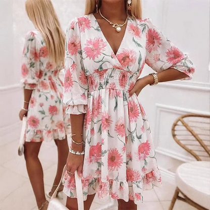 👗📢 MID-SEASON SALE: −50% NUR FÜR KURZE ZEIT! Farbblock-Kleid mit Rüschen & langen Ärmeln – Weich fallender Stoff, schmeichelhafte Taille, perfekt für Gartenpartys & Sommerfeste 🌸✨