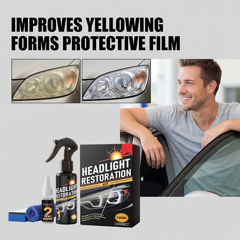 📢2 kaufen, 1 gratis – nur für kurze Zeit⏰ Auto-Scheinwerfer Pflegeset – tägliche Reinigung, Entfernung von Schmutz & UV-Schutz für klare Sicht 🚗✨