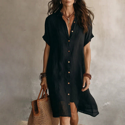 🌸Kurzärmeliges Hemdkleid für Damen – Ihr neues Must-have für die Garderobe ✨