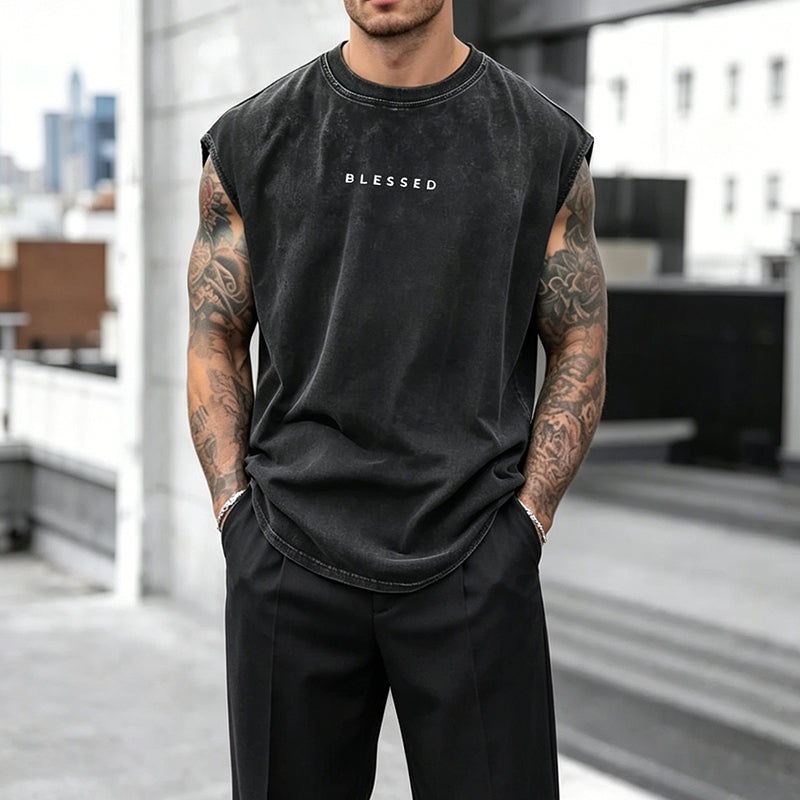 🔥 50% RABATT ✨ Herren Vintage Tanktop im Acid-Wash-Look 🎽 lässig, maskulin & perfekt für heiße Sommertage ☀️