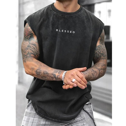 🔥 50% RABATT ✨ Herren Vintage Tanktop im Acid-Wash-Look 🎽 lässig, maskulin & perfekt für heiße Sommertage ☀️