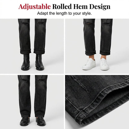 ⏰ 50 % RABATT – Nur für kurze Zeit ✨👖 Damen Jeans mit geradem Bein – Bequeme Passform & Destroyed-Details