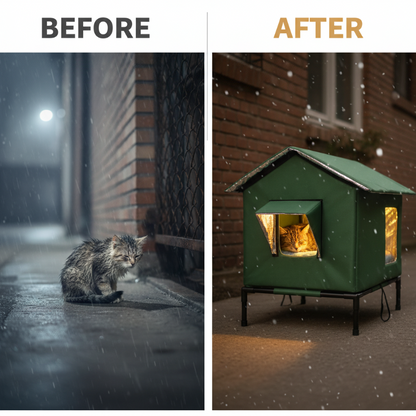 🐱 50% RABATT!🔥🏠 Wasserdichtes Outdoor-Katzenhaus – erhöht, zerlegbar & klappbar – ideal für verwilderte Katzen, Garten & Balkon – wetterfest & flexibel🐾💤