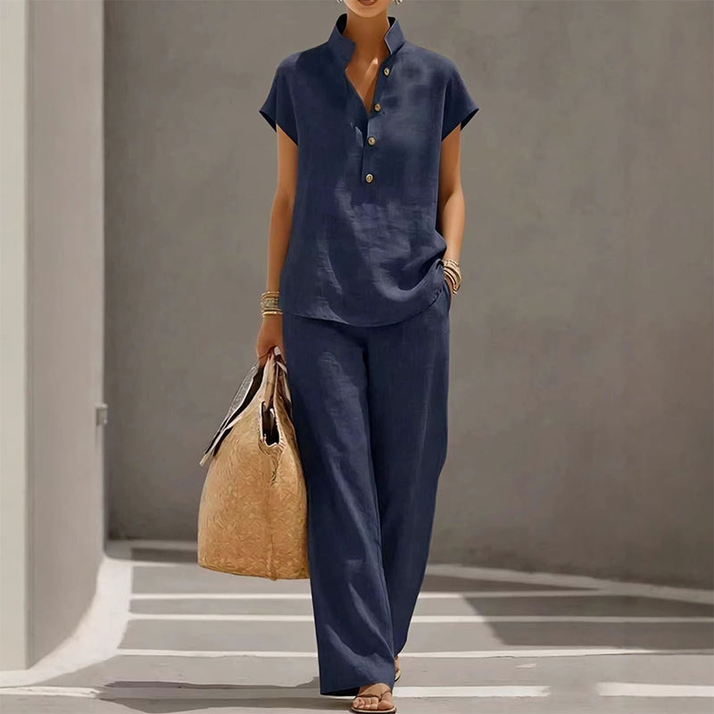 👕✨ 50% RABATT – NUR FÜR KURZE ZEIT! Lässiges Damen-Set – T-Shirt & lange Hose – Bequem & stylish für jeden Tag 👖