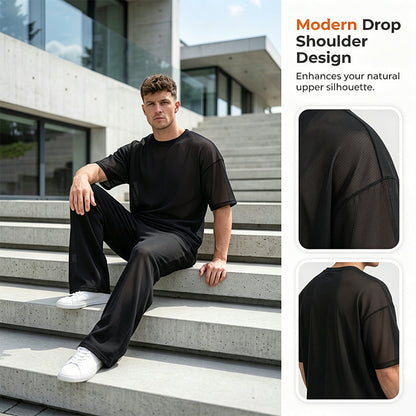 🎁Neuheiten 2026 – 50 % reduziert!💥 Herren-T-Shirt & weite Hose, 2-teiliges Set