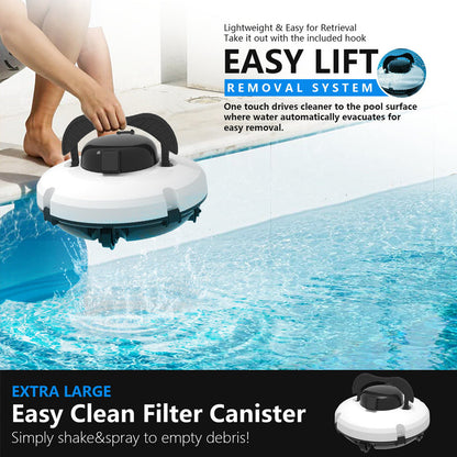 🤖50 % RABATT !! 🌊 Poolroboter mit starker Saugleistung – kabellos, intelligente Navigation, 1-Tasten-Start & leicht entleerbarer Filterkorb. 🔋🧹